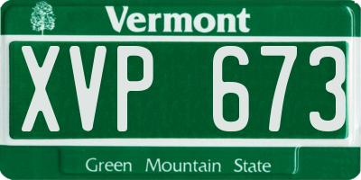 VT license plate XVP673