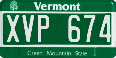 VT license plate XVP674