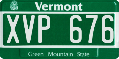 VT license plate XVP676