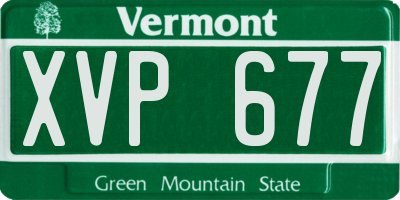 VT license plate XVP677