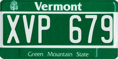 VT license plate XVP679