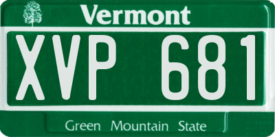 VT license plate XVP681