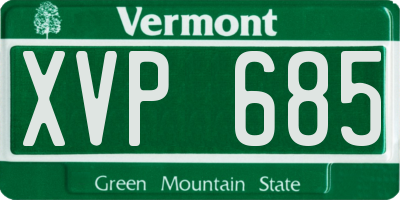 VT license plate XVP685