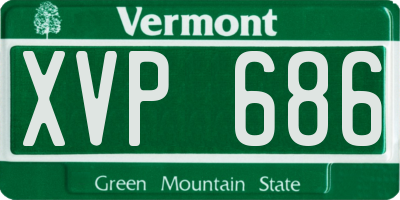 VT license plate XVP686