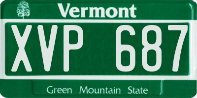 VT license plate XVP687