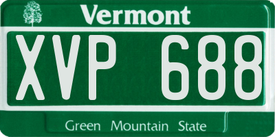 VT license plate XVP688