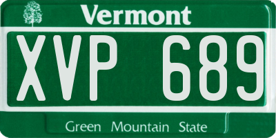 VT license plate XVP689
