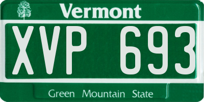 VT license plate XVP693