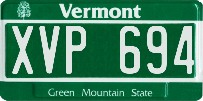 VT license plate XVP694