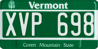 VT license plate XVP698