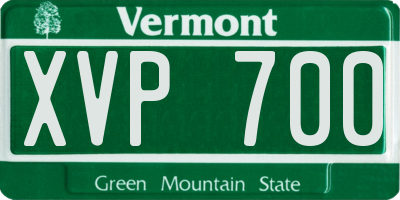 VT license plate XVP700