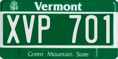 VT license plate XVP701