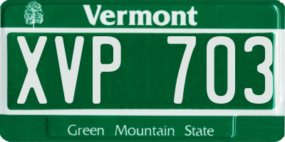 VT license plate XVP703