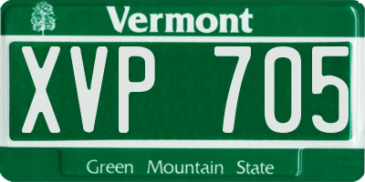 VT license plate XVP705