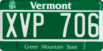 VT license plate XVP706
