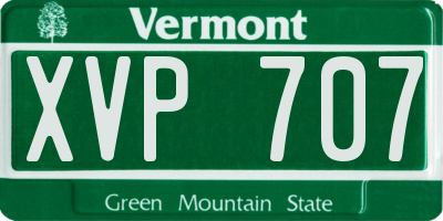 VT license plate XVP707