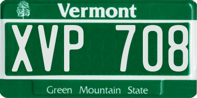VT license plate XVP708