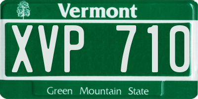 VT license plate XVP710