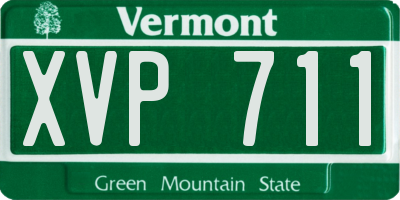 VT license plate XVP711