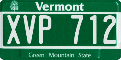 VT license plate XVP712