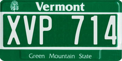 VT license plate XVP714