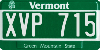 VT license plate XVP715