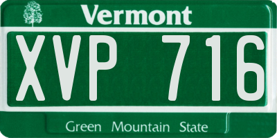 VT license plate XVP716