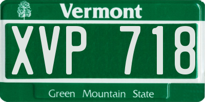 VT license plate XVP718