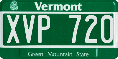VT license plate XVP720