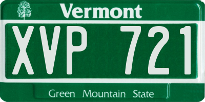VT license plate XVP721