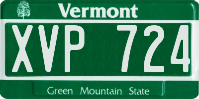 VT license plate XVP724