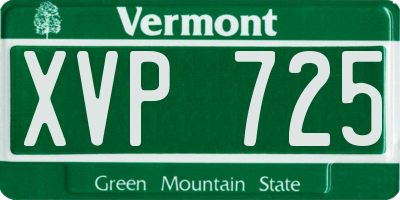 VT license plate XVP725