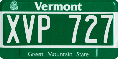VT license plate XVP727