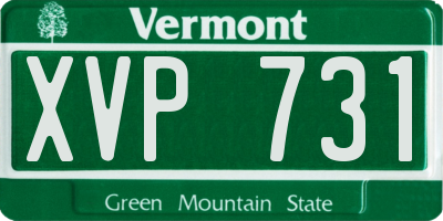 VT license plate XVP731