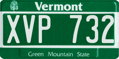 VT license plate XVP732
