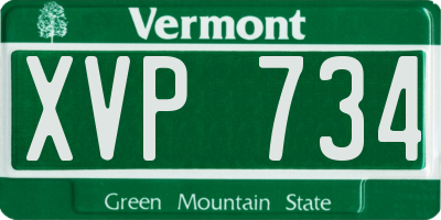 VT license plate XVP734