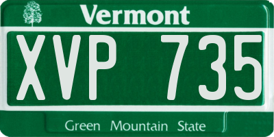 VT license plate XVP735