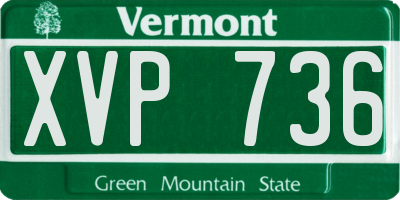 VT license plate XVP736