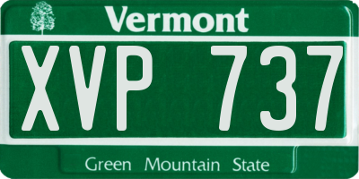 VT license plate XVP737