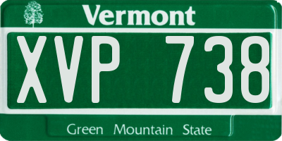 VT license plate XVP738