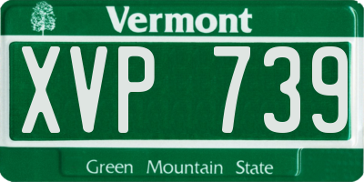 VT license plate XVP739