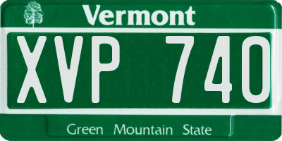 VT license plate XVP740