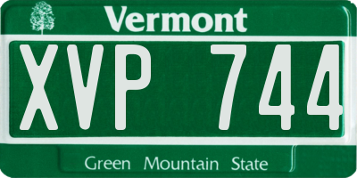 VT license plate XVP744