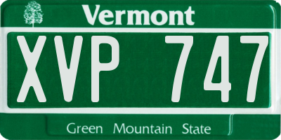 VT license plate XVP747