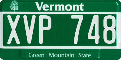 VT license plate XVP748