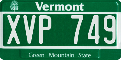 VT license plate XVP749