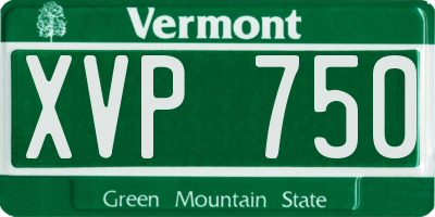 VT license plate XVP750