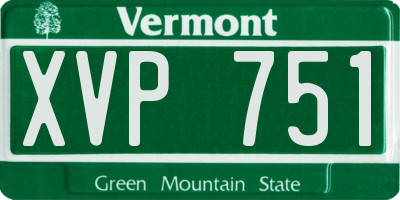 VT license plate XVP751