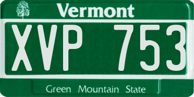 VT license plate XVP753