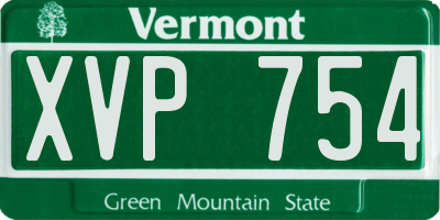 VT license plate XVP754